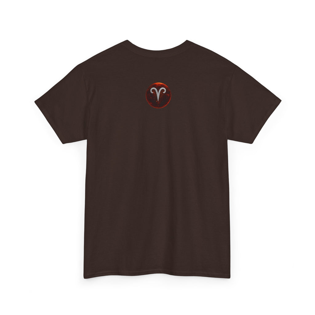 Aries Fire Ram T‑Shirt — Zodiac Astrology Tee with 'ARIES' Text