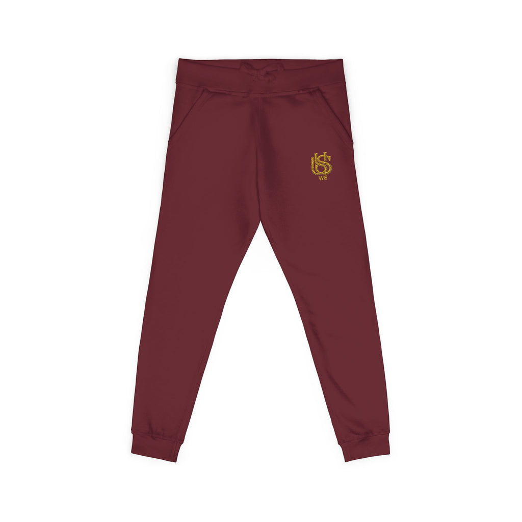 Embroidered USWE Gold Crest Sweatpants — Cozy Fleece Joggers