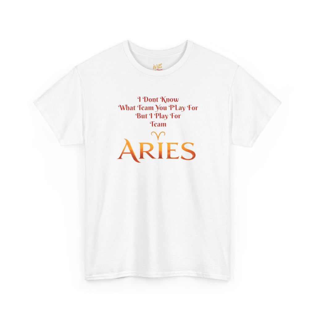 Aries Zodiac Tee — 'I Don't Know What Team You Play For But I Play For Team Aries'
