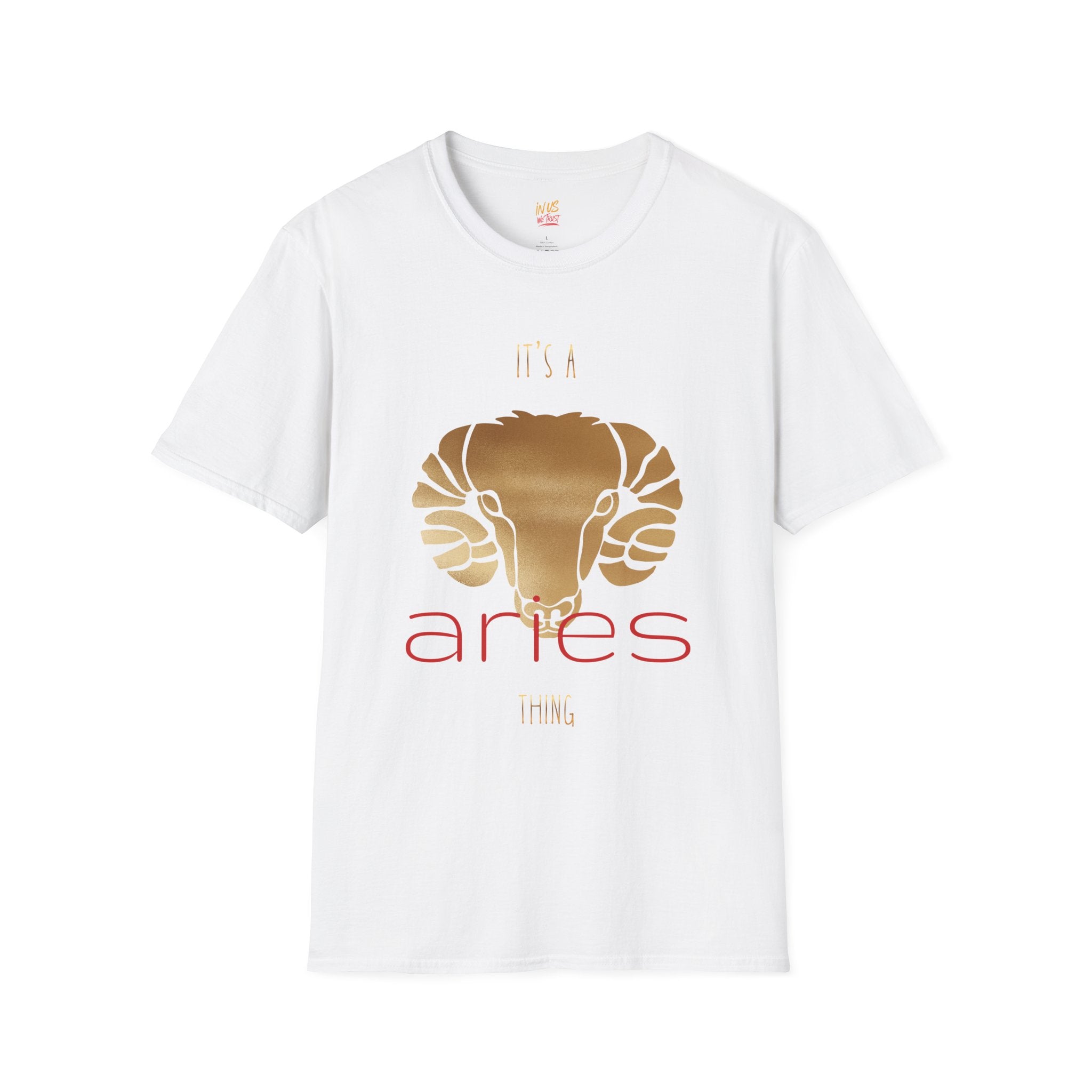 USWE Aries Zodiac T-Shirt – Gold Ram Astrology Tee (It’s a Aries)