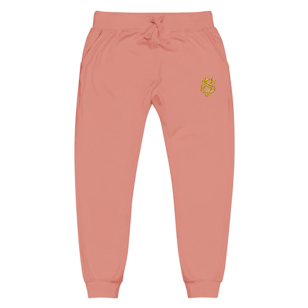 Embroidered USWE Gold Crest Sweatpants — Cozy Fleece Joggers