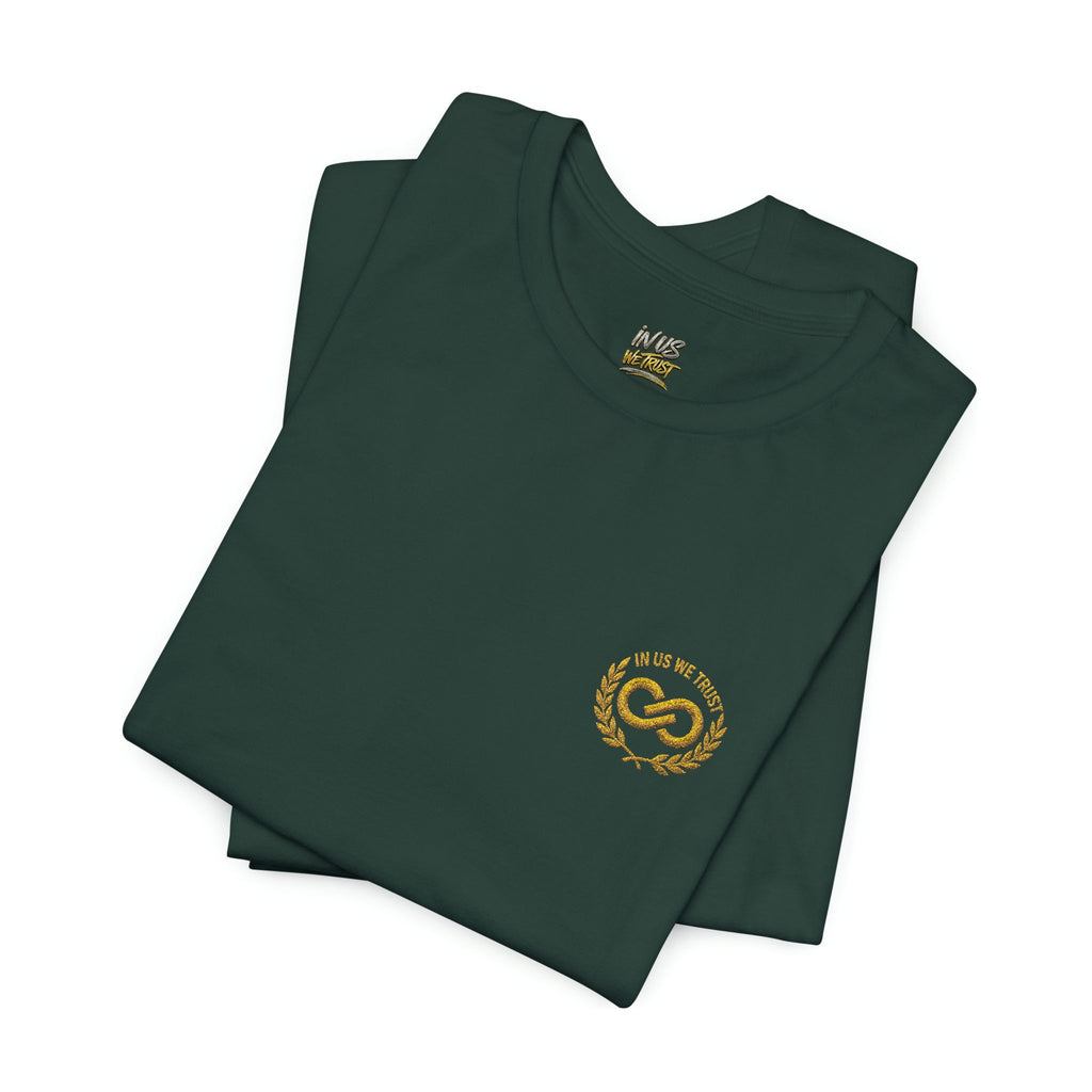 IN US WE TRUST™ Gold Crest Embroidered Tee