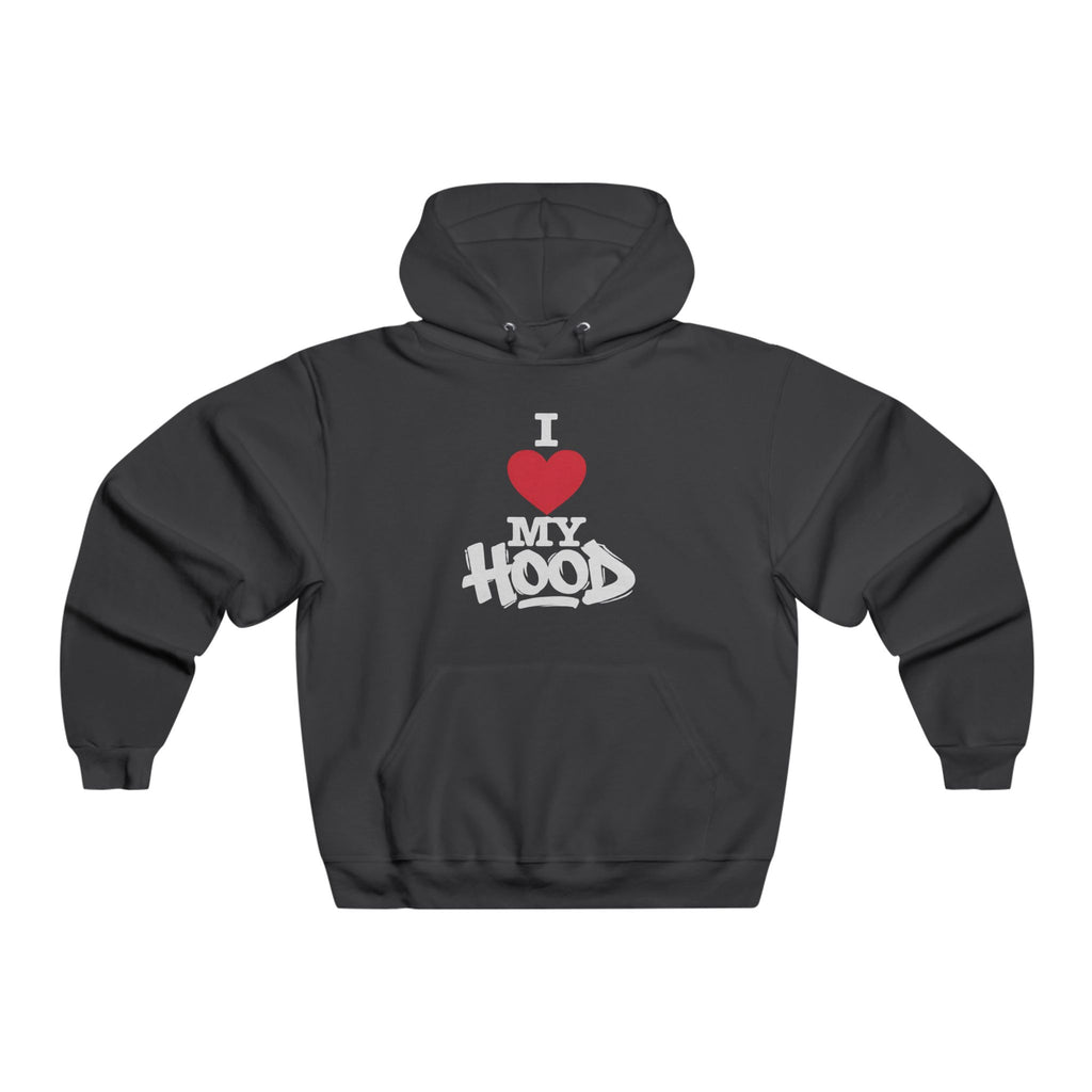 I  Love My Hood Graphic Hoodie – Men's Grey Streetwear Pullover USWE Graffiti