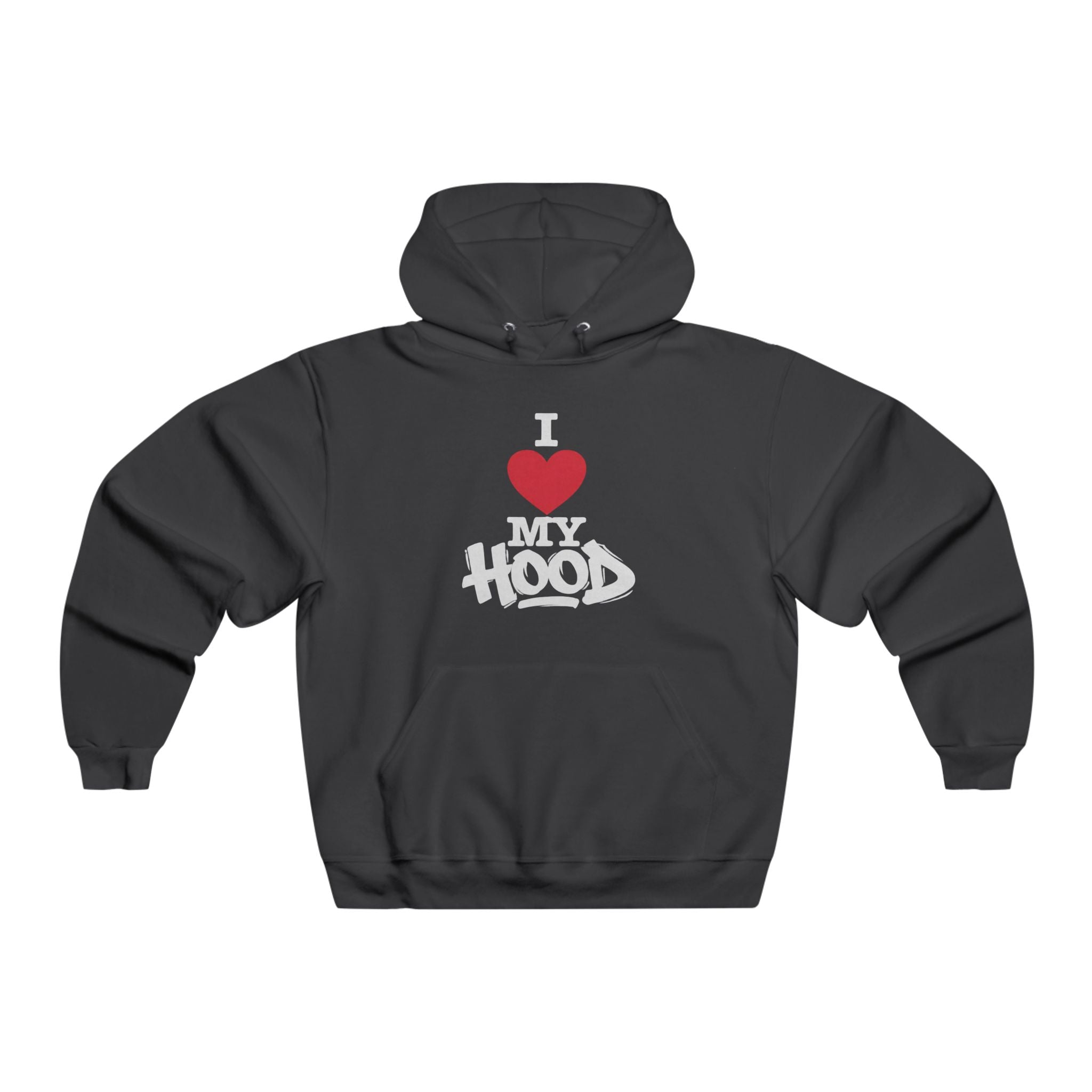 I  Love My Hood Graphic Hoodie – Men's Grey Streetwear Pullover USWE Graffiti
