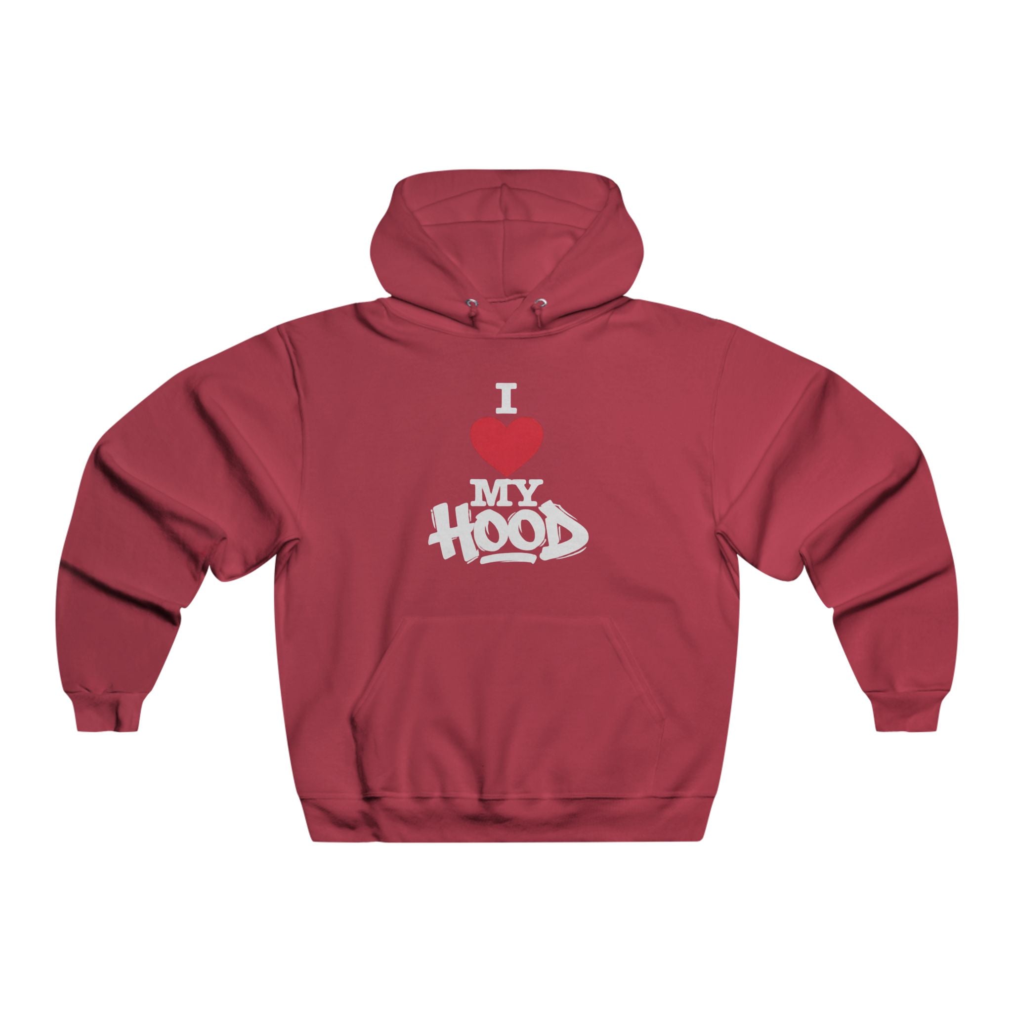 I  Love My Hood Graphic Hoodie – Men's Grey Streetwear Pullover USWE Graffiti