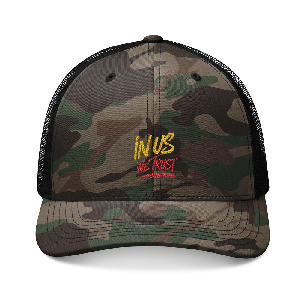 In Us We Trust camo trucker hat | embroidered camouflage cap