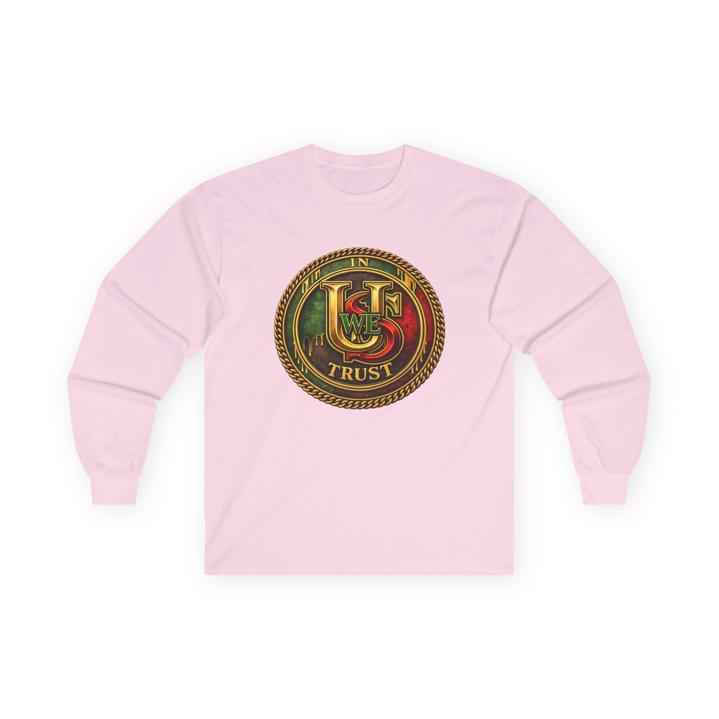 In USWE Trust Coin Graphic Long Sleeve Tee | Vintage Token Design