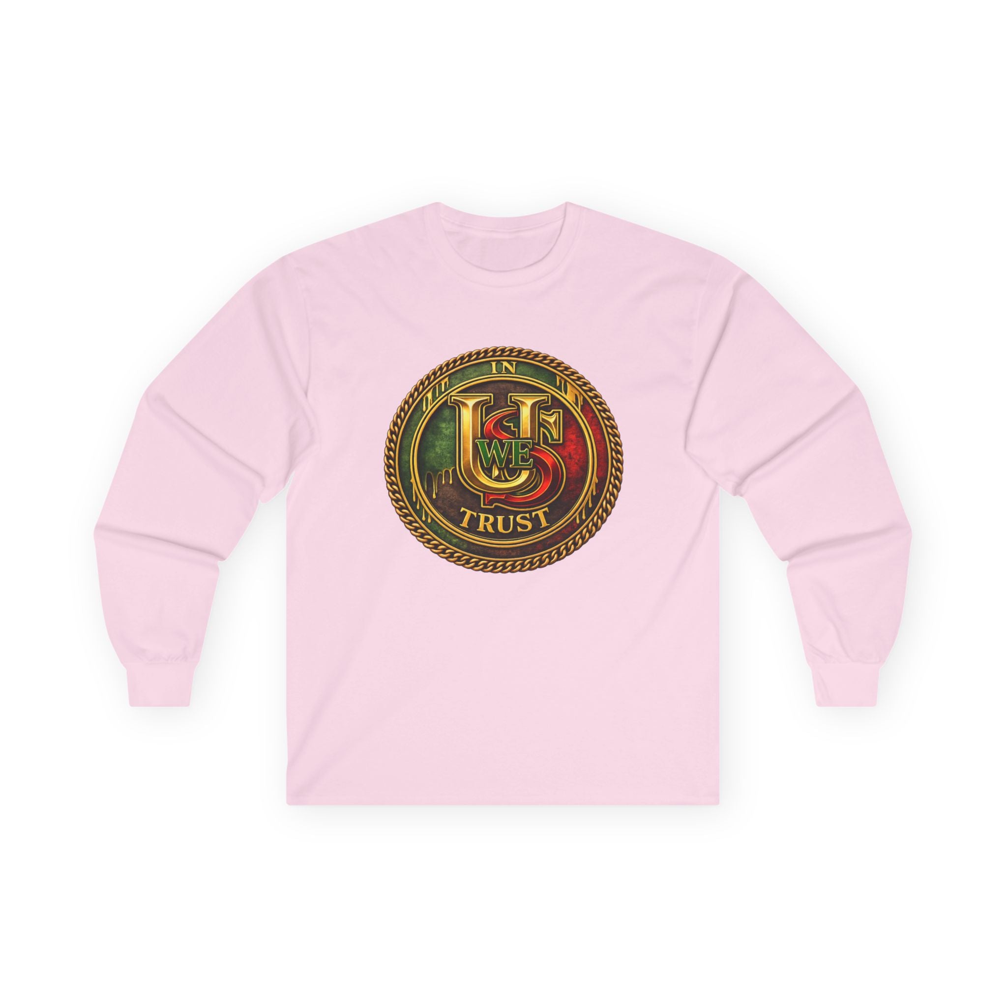 In USWE Trust Coin Graphic Long Sleeve Tee | Vintage Token Design