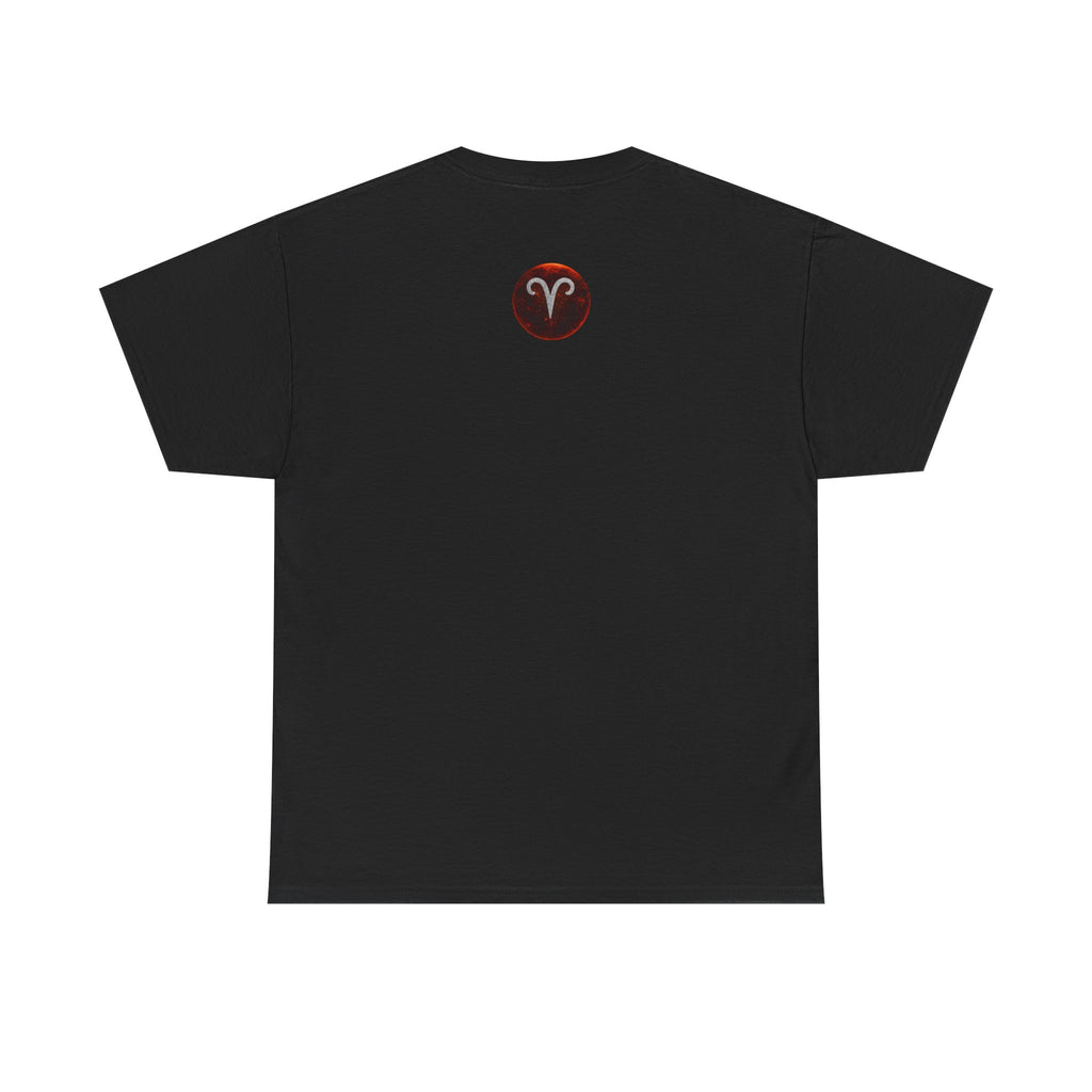 Aries Fire Ram T‑Shirt — Zodiac Astrology Tee with 'ARIES' Text