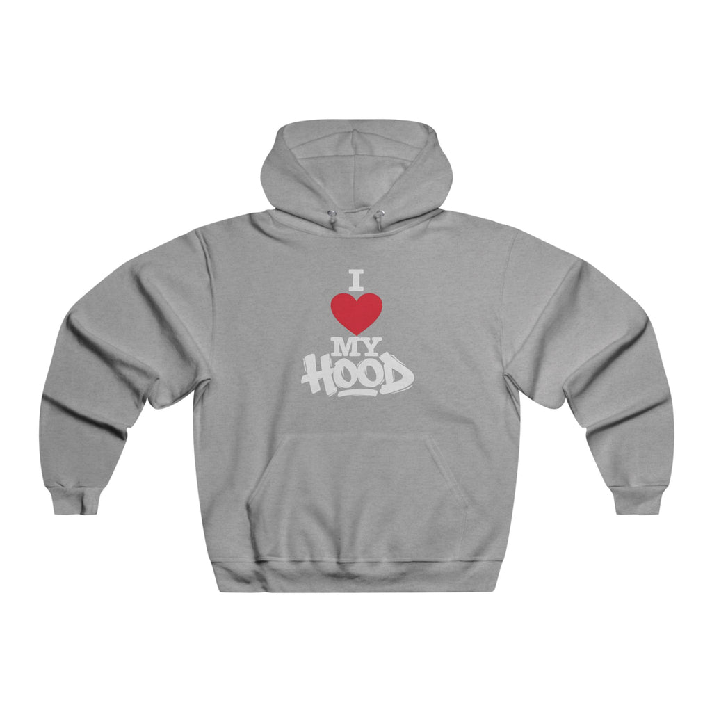 I  Love My Hood Graphic Hoodie – Men's Grey Streetwear Pullover USWE Graffiti