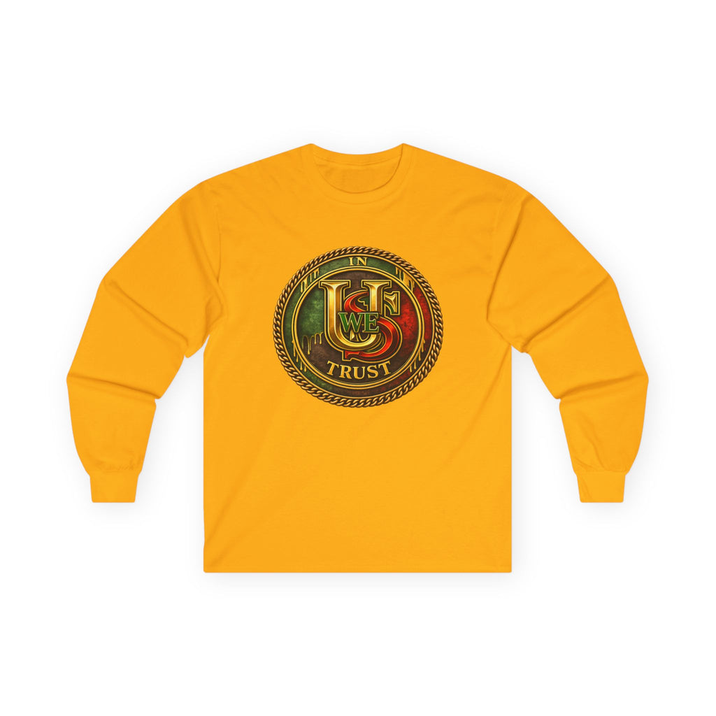 In USWE Trust Coin Graphic Long Sleeve Tee | Vintage Token Design