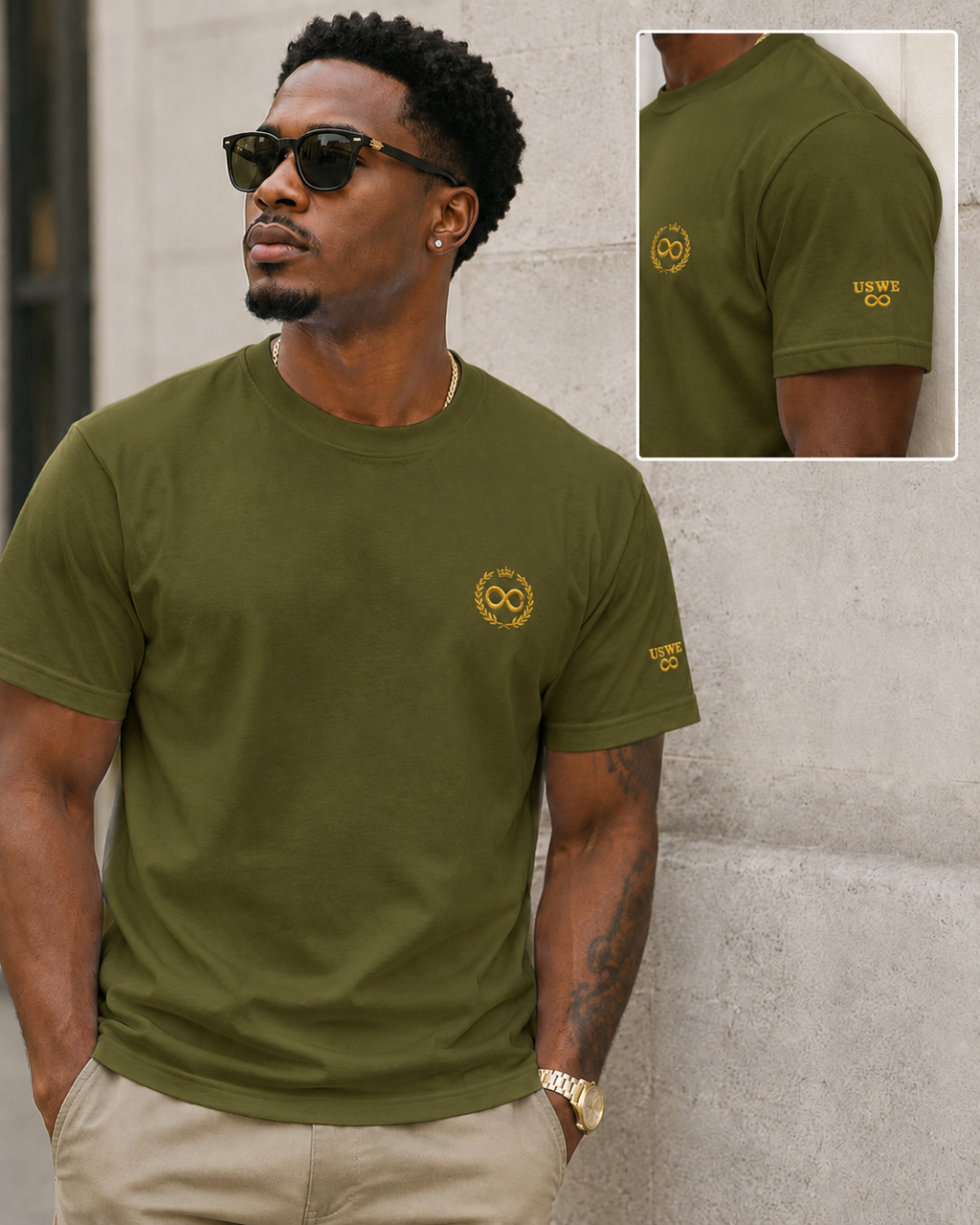 IN US WE TRUST™ Gold Crest Embroidered Tee
