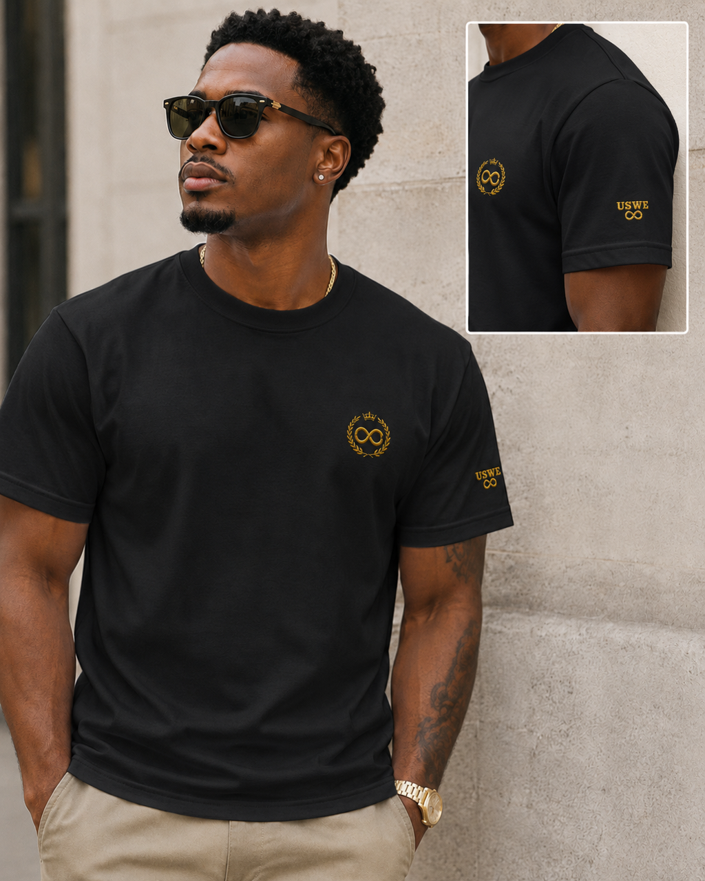 IN US WE TRUST™ Gold Crest Embroidered Tee