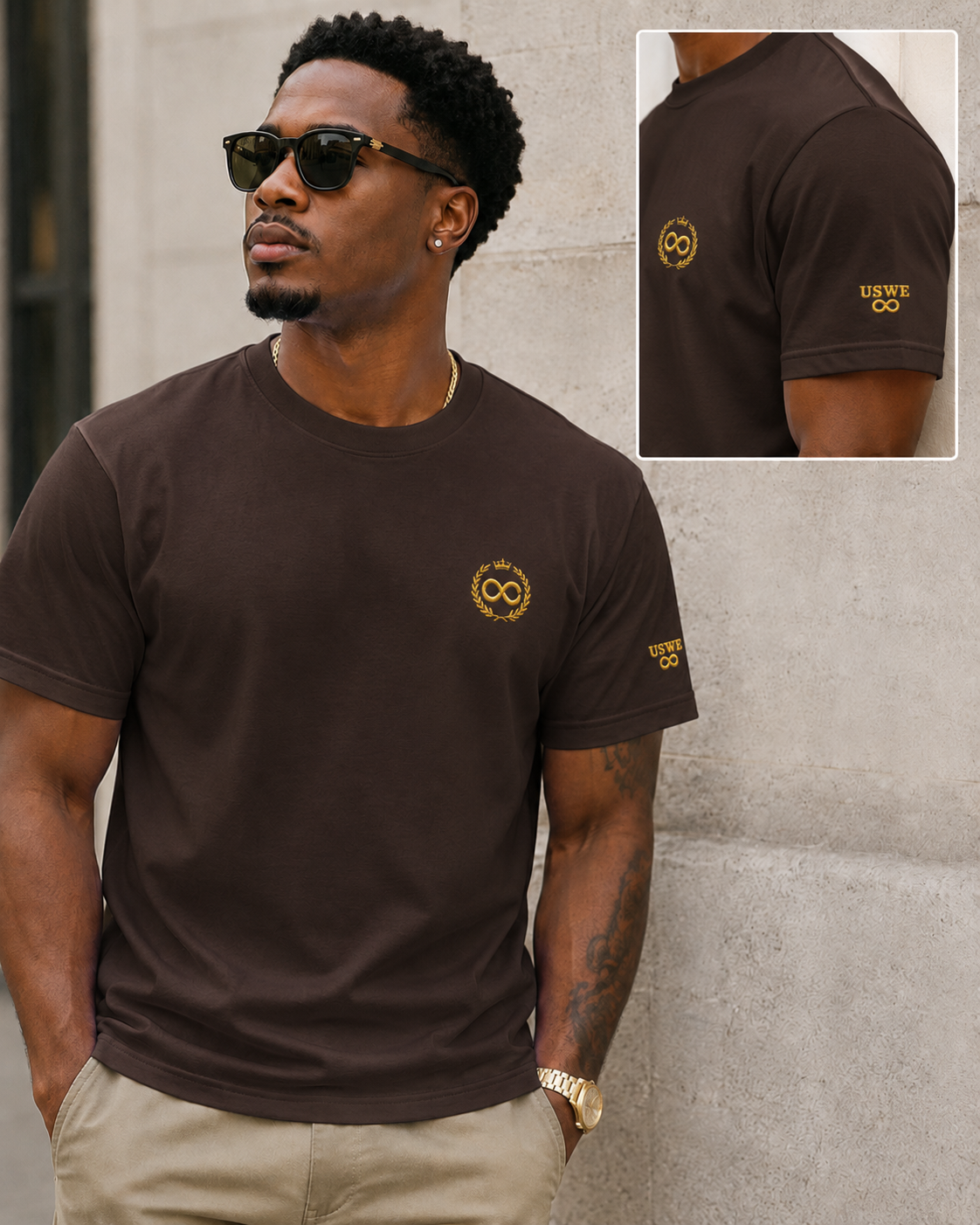 IN US WE TRUST™ Gold Crest Embroidered Tee