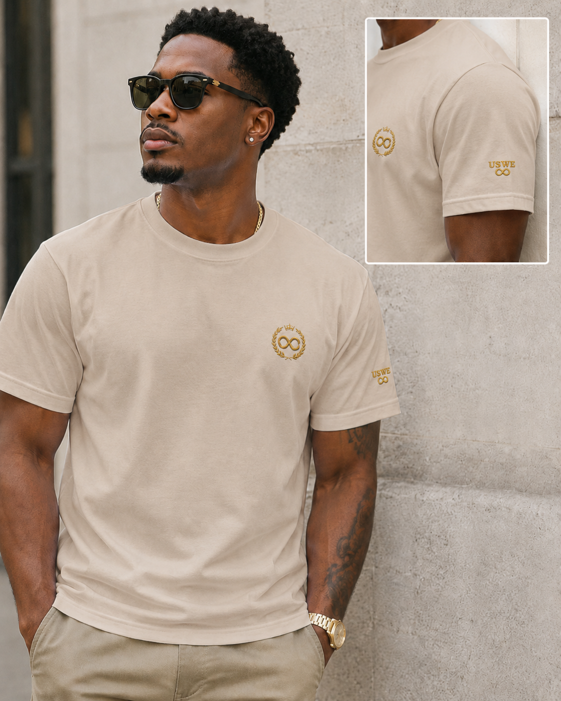 IN US WE TRUST™ Gold Crest Embroidered Tee