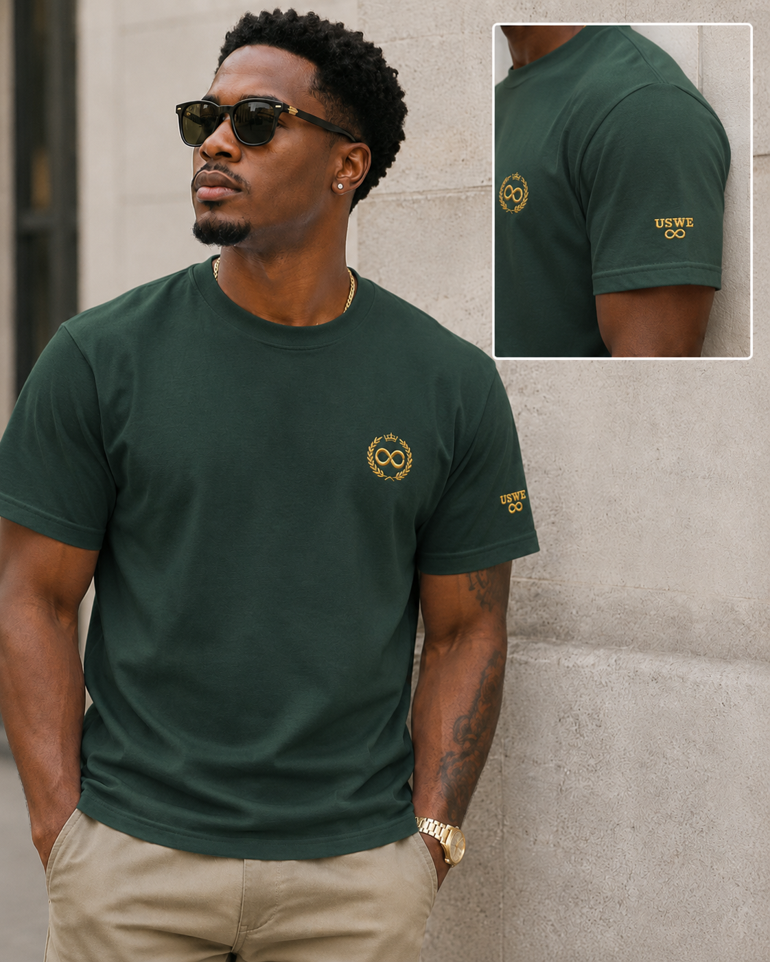 IN US WE TRUST™ Gold Crest Embroidered Tee