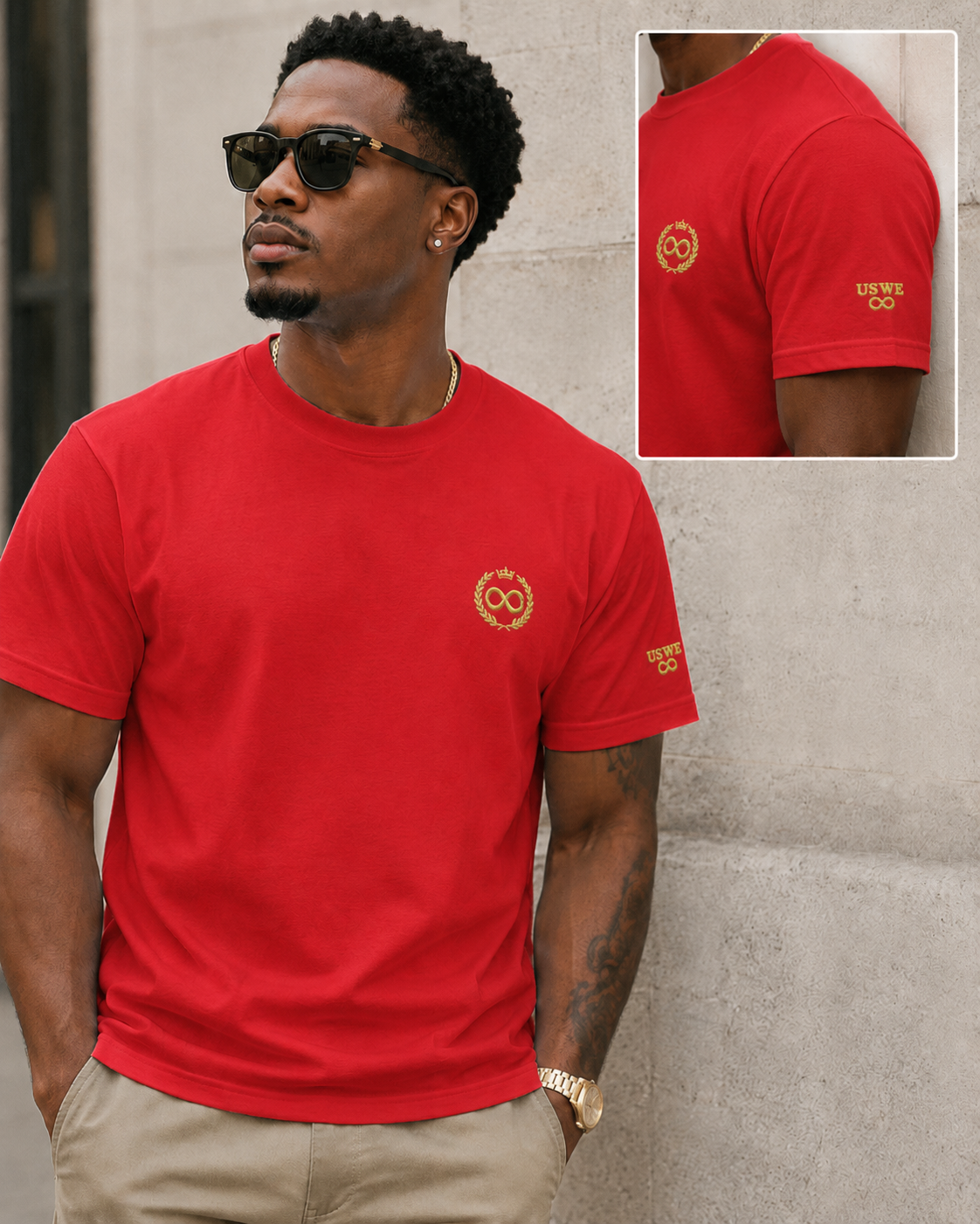 IN US WE TRUST™ Gold Crest Embroidered Tee