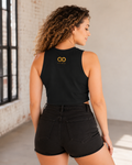 In Us We Trust Crop Top - Gold Infinity Link Women's Tank