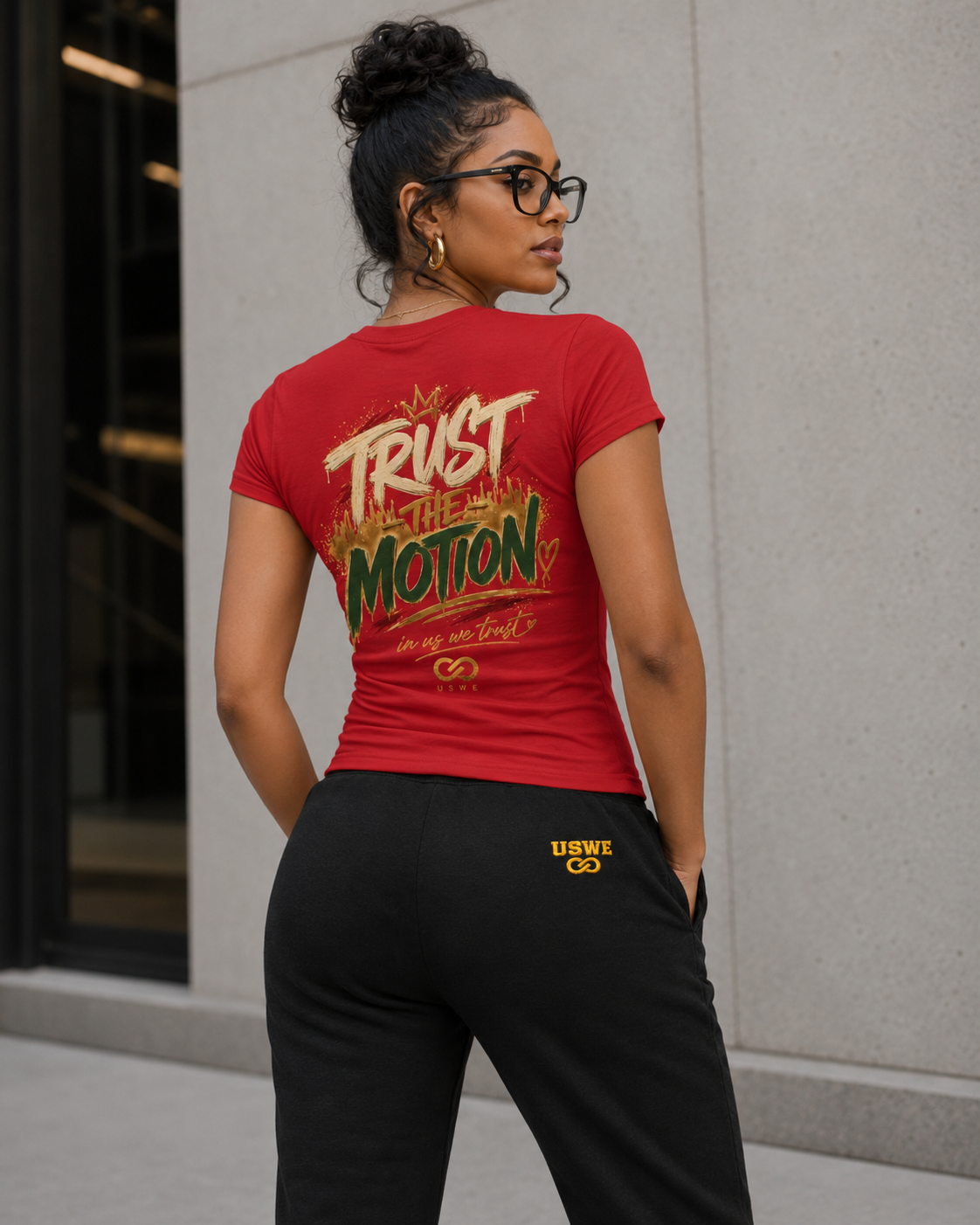 Womens In Us We Trust Heritage seal — "Trust the Motion"