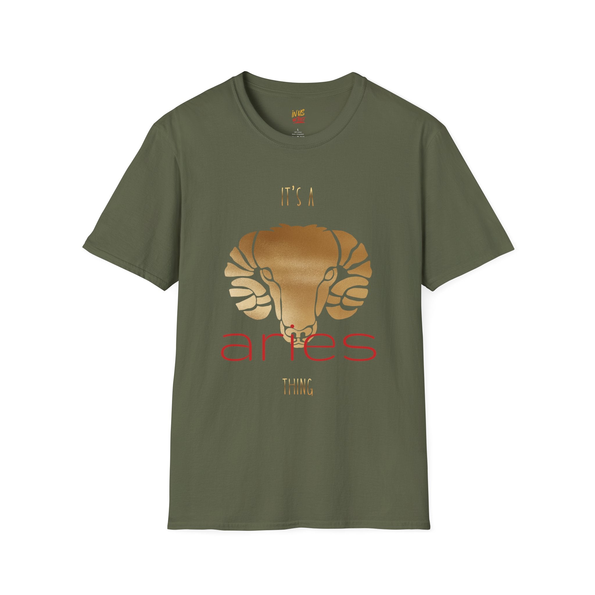 USWE Aries Zodiac T-Shirt – Gold Ram Astrology Tee (It’s a Aries)