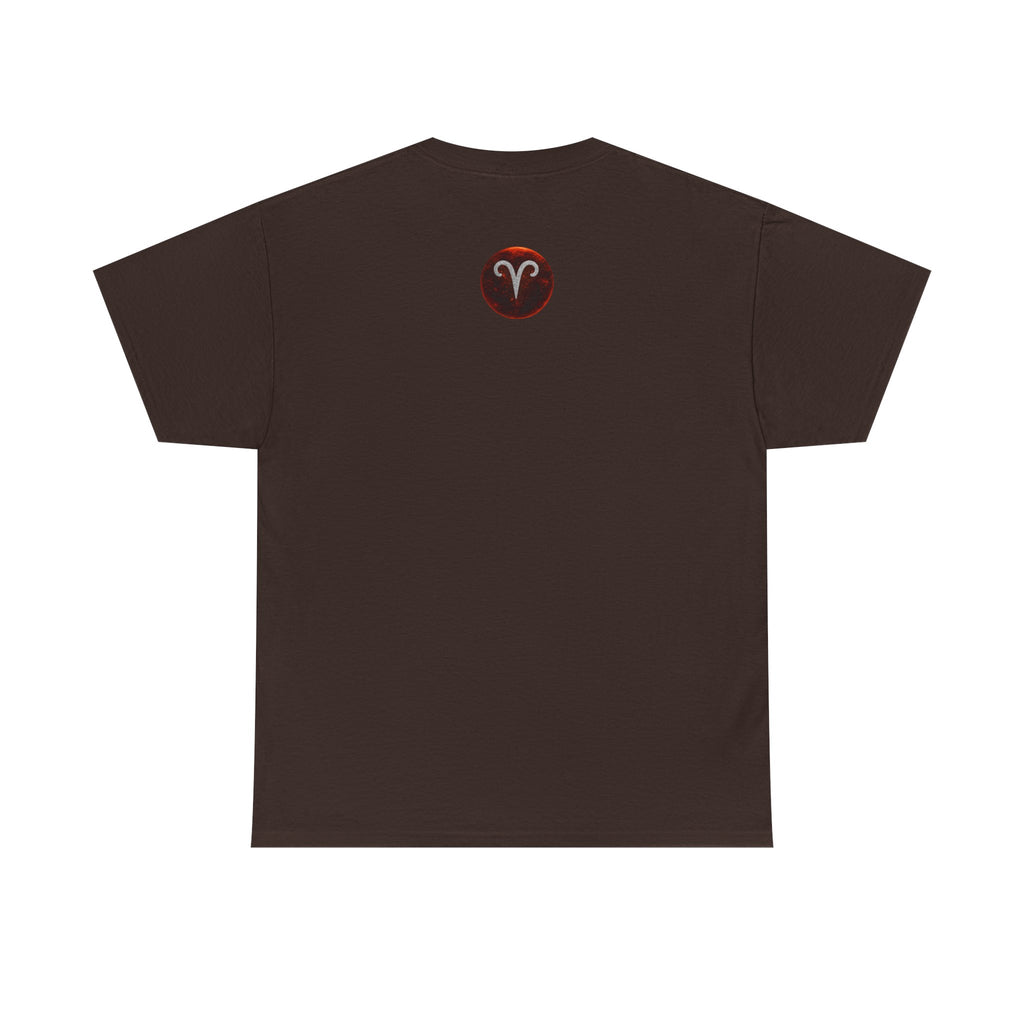 Aries Fire Ram T‑Shirt — Zodiac Astrology Tee with 'ARIES' Text