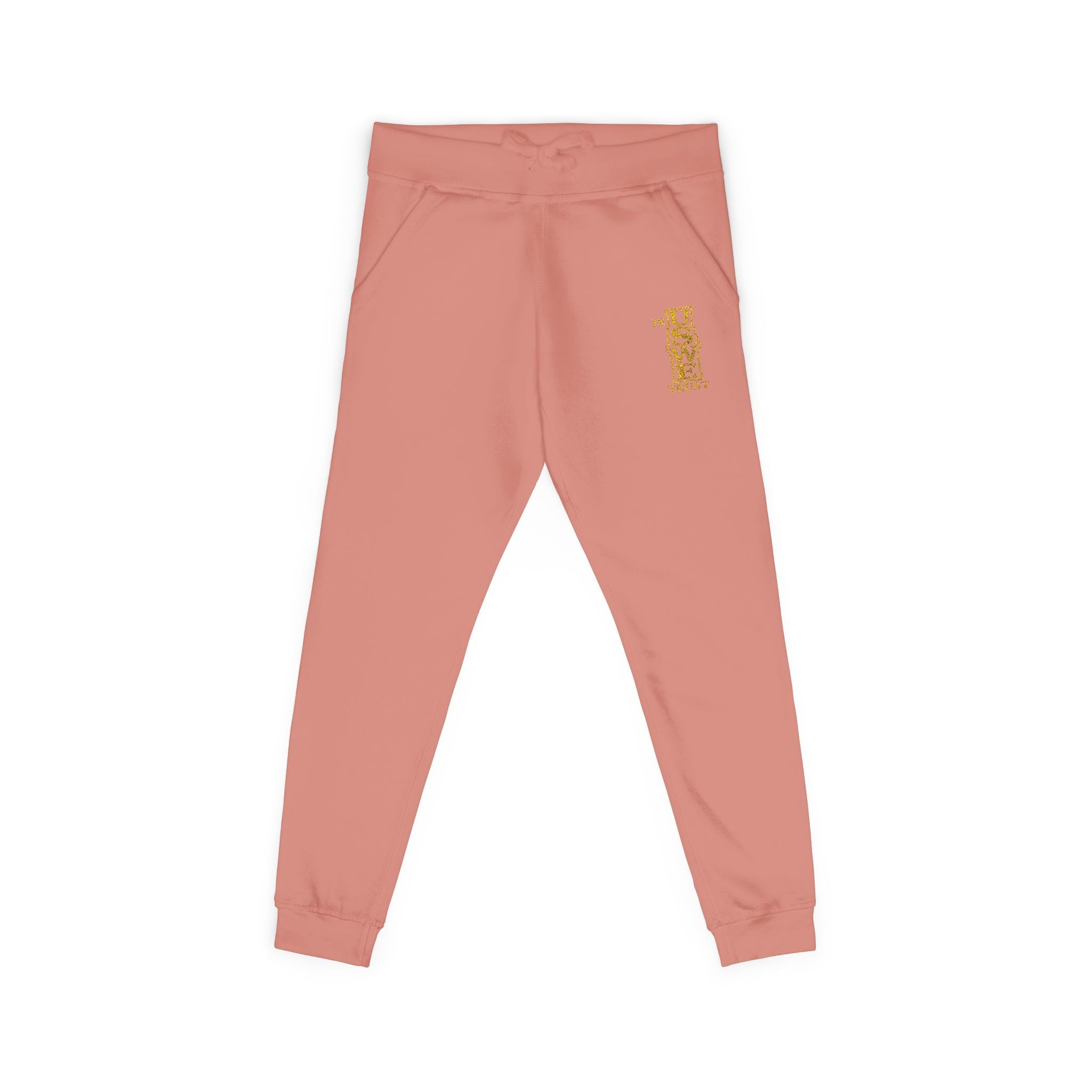 Embroidered USWE Gold Crest Sweatpants — Cozy Fleece Joggers