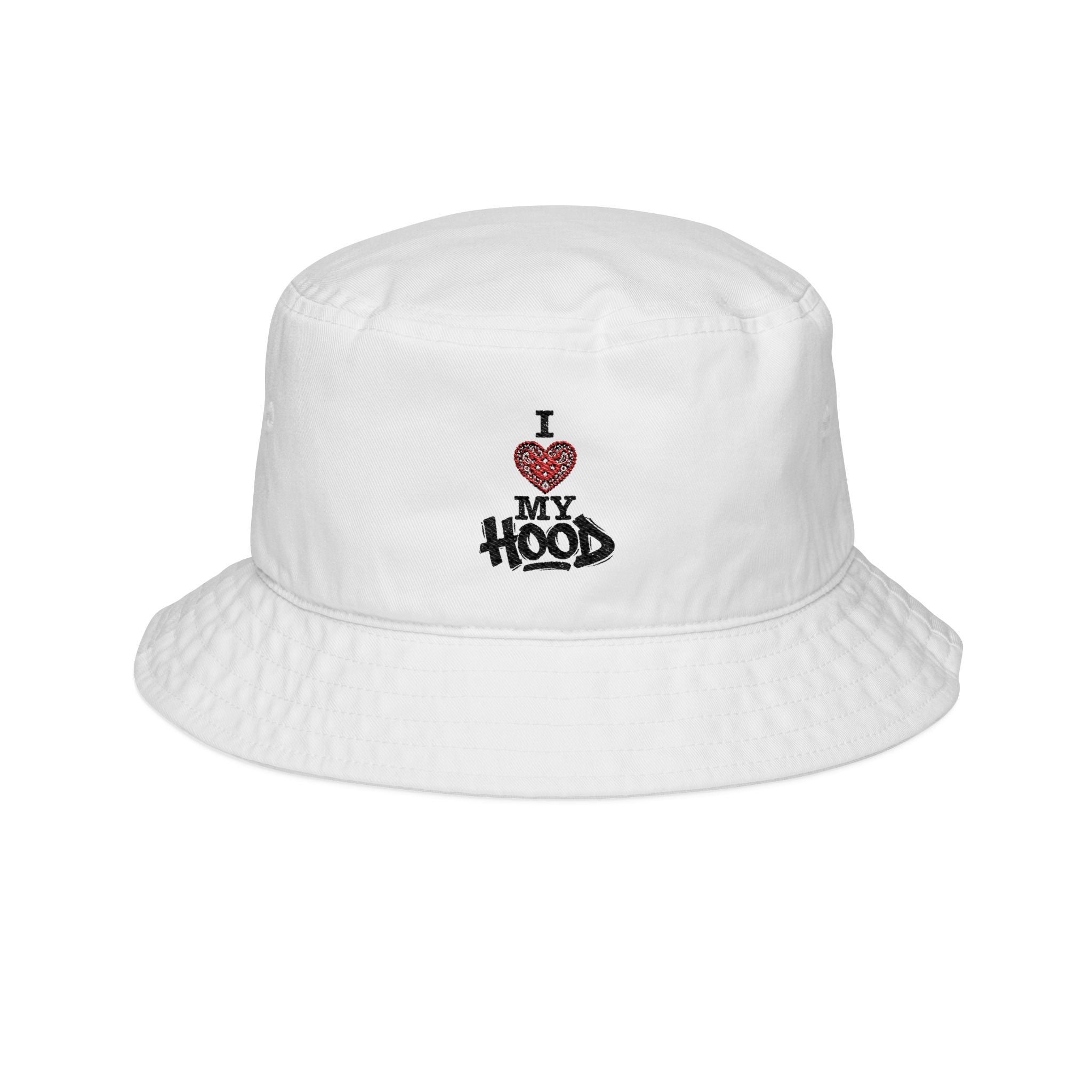 I Love My Hood Embroidered Bucket Hat