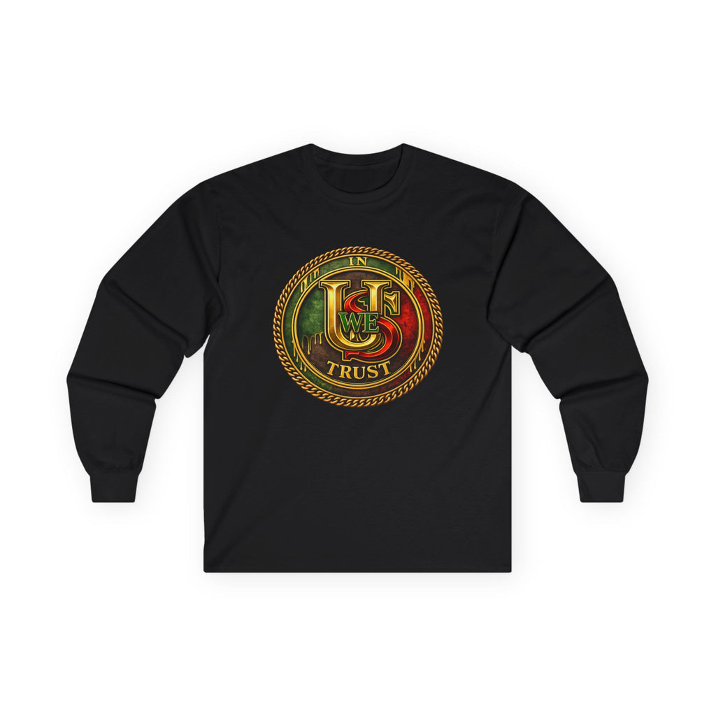 In USWE Trust Coin Graphic Long Sleeve Tee | Vintage Token Design