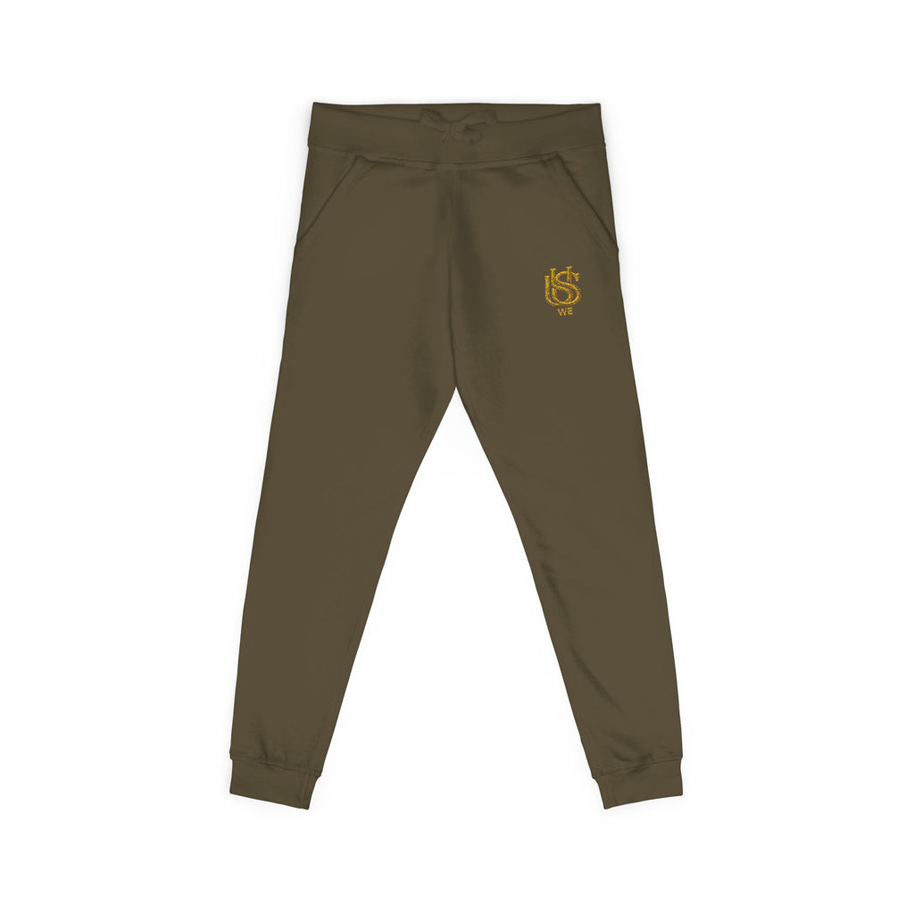 Embroidered USWE Gold Crest Sweatpants — Cozy Fleece Joggers