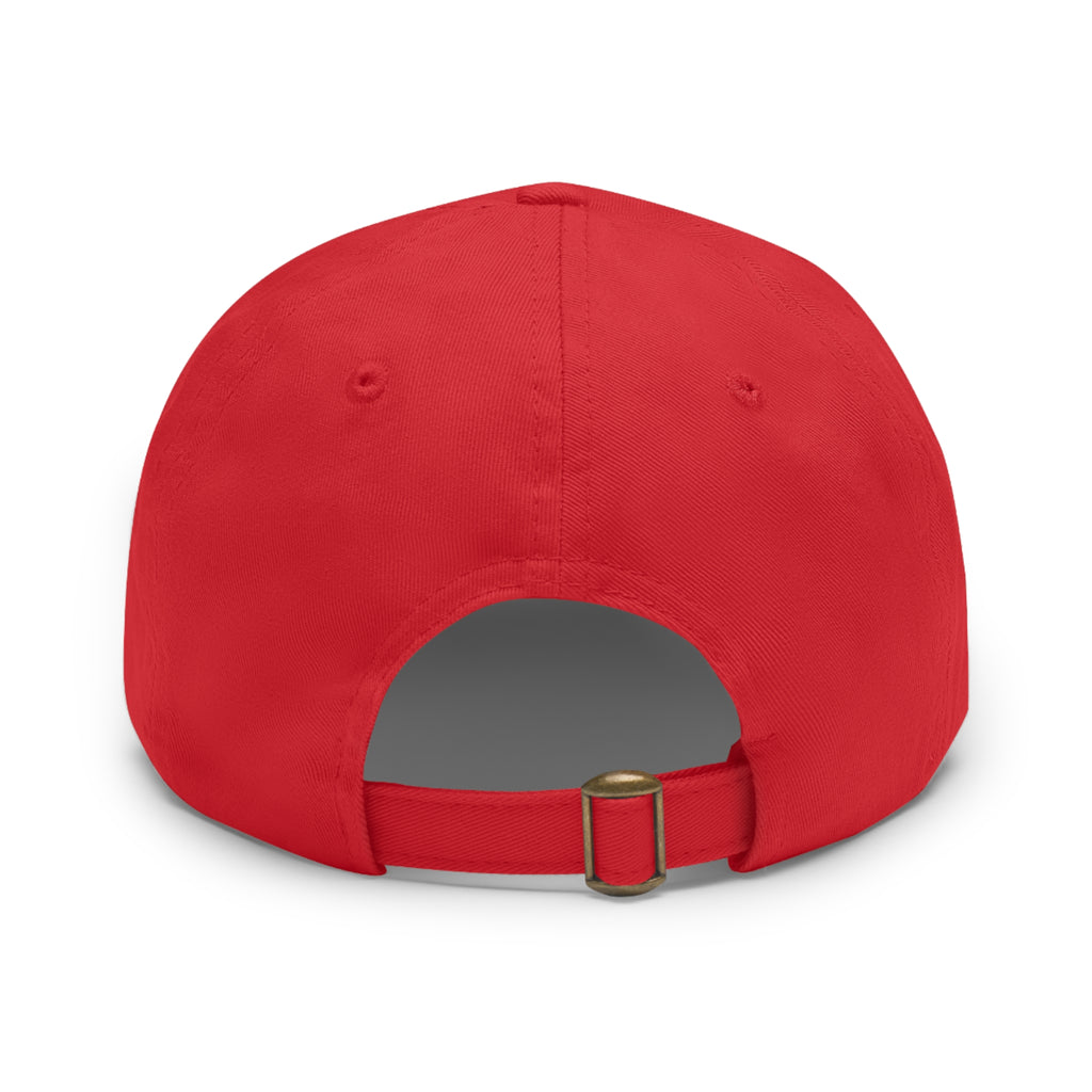 USWE Leather Patch Dad Hat — Vintage Gold Emblem Baseball Cap