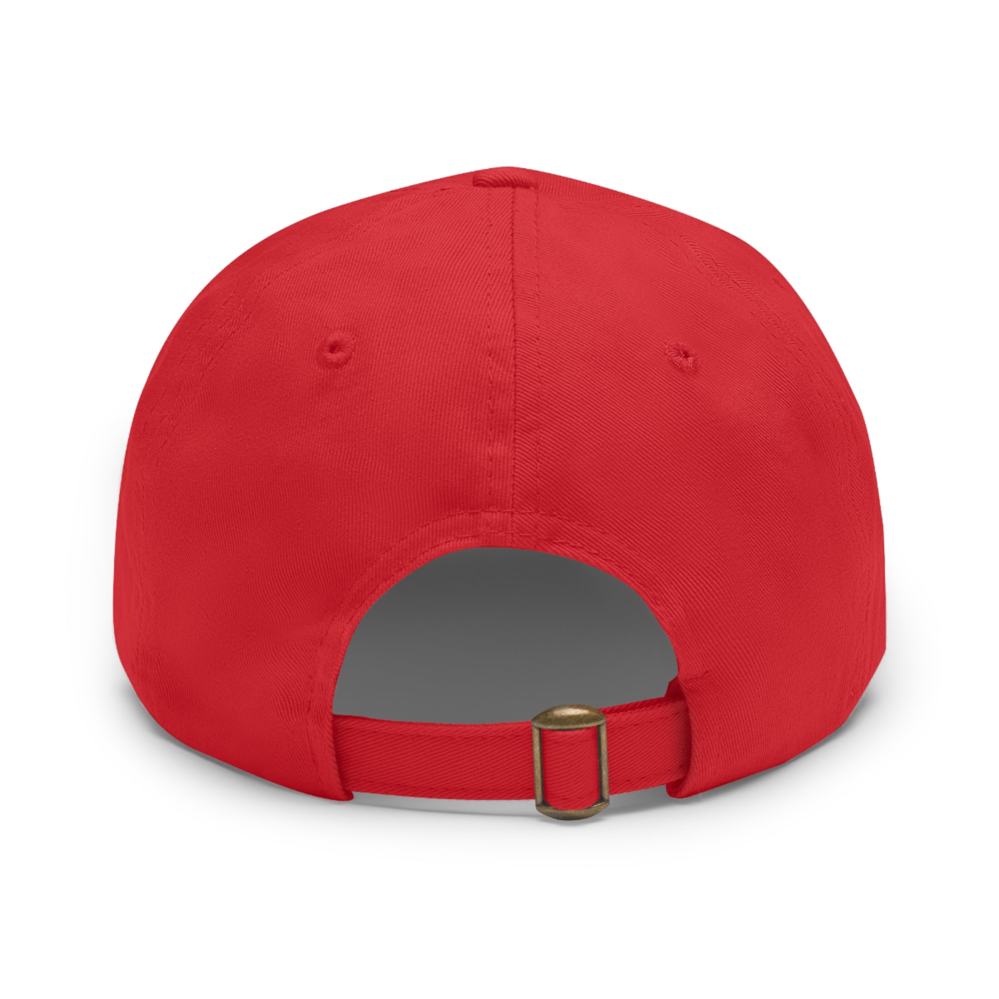 USWE Leather Patch Dad Hat — Vintage Gold Emblem Baseball Cap