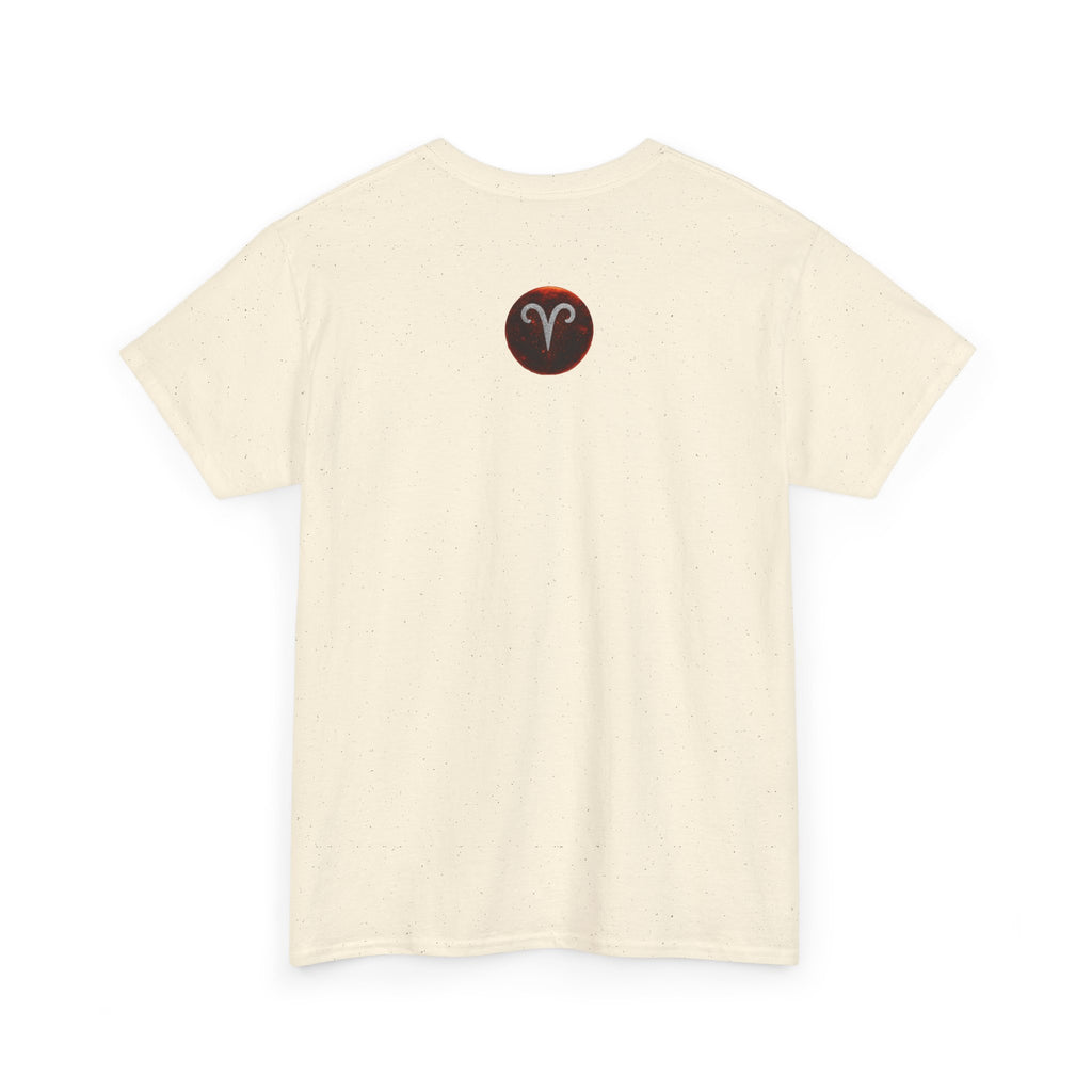 Aries Fire Ram T‑Shirt — Zodiac Astrology Tee with 'ARIES' Text