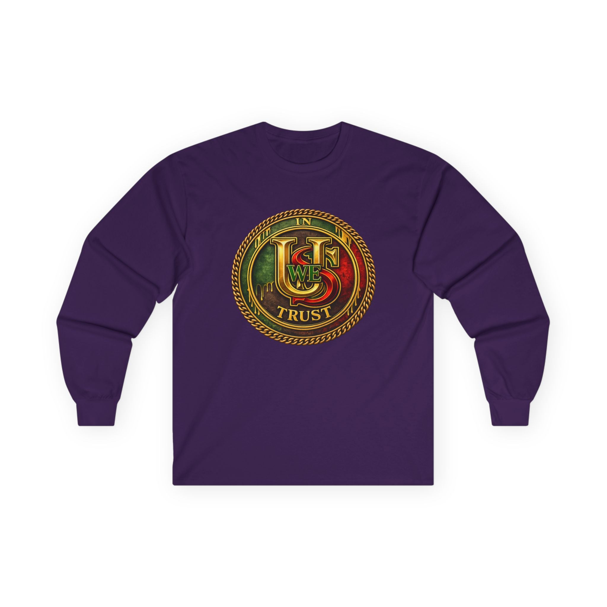 In USWE Trust Coin Graphic Long Sleeve Tee | Vintage Token Design