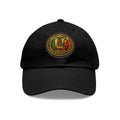 USWE Leather Patch Dad Hat — Vintage Gold Emblem Baseball Cap