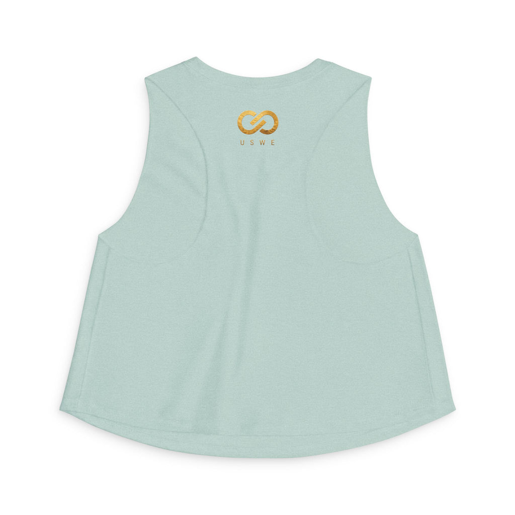 In Us We Trust Crop Top - Gold Infinity Link Women's Tank
