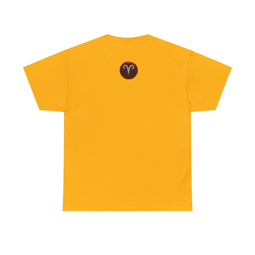 Aries Fire Ram T‑Shirt — Zodiac Astrology Tee with 'ARIES' Text