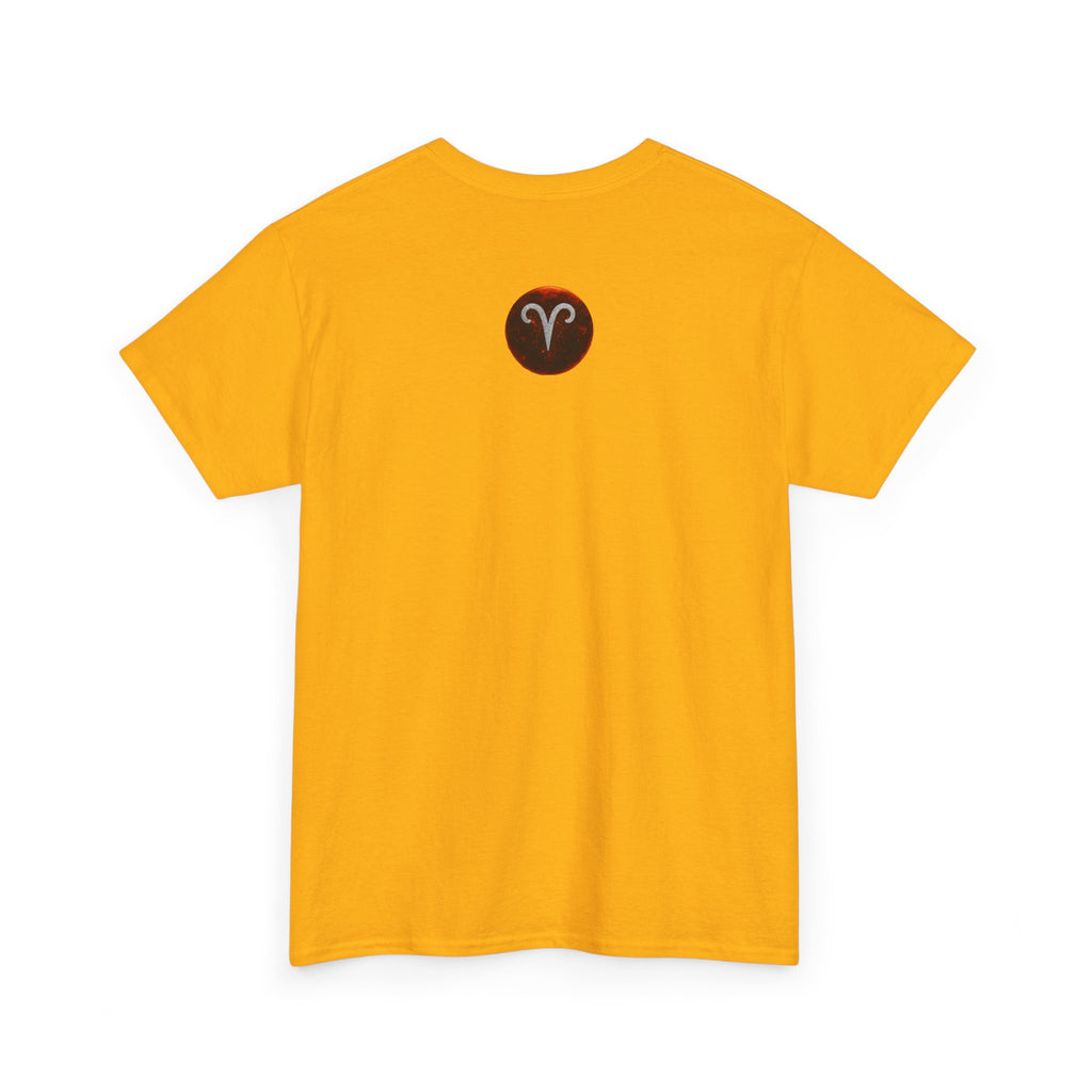 Aries Fire Ram T‑Shirt — Zodiac Astrology Tee with 'ARIES' Text