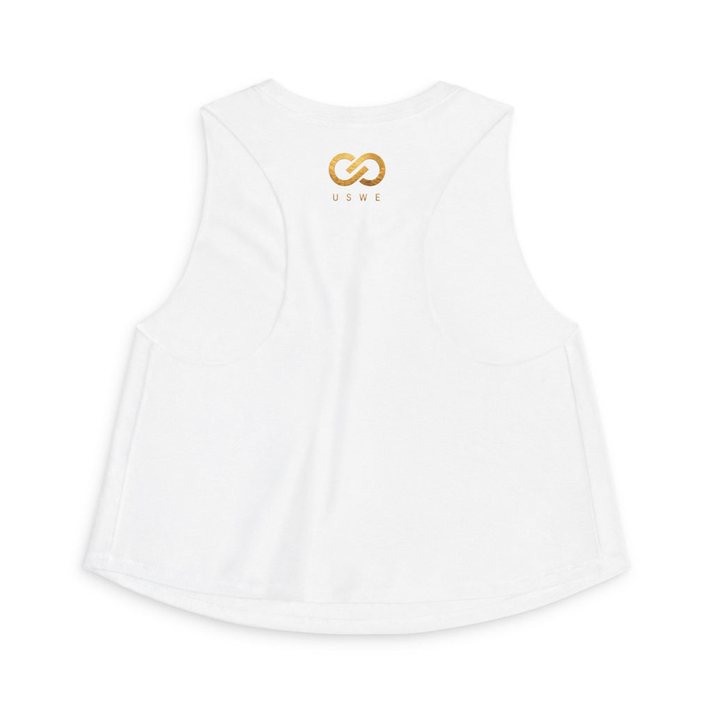 In Us We Trust Crop Top - Gold Infinity Link Women's Tank