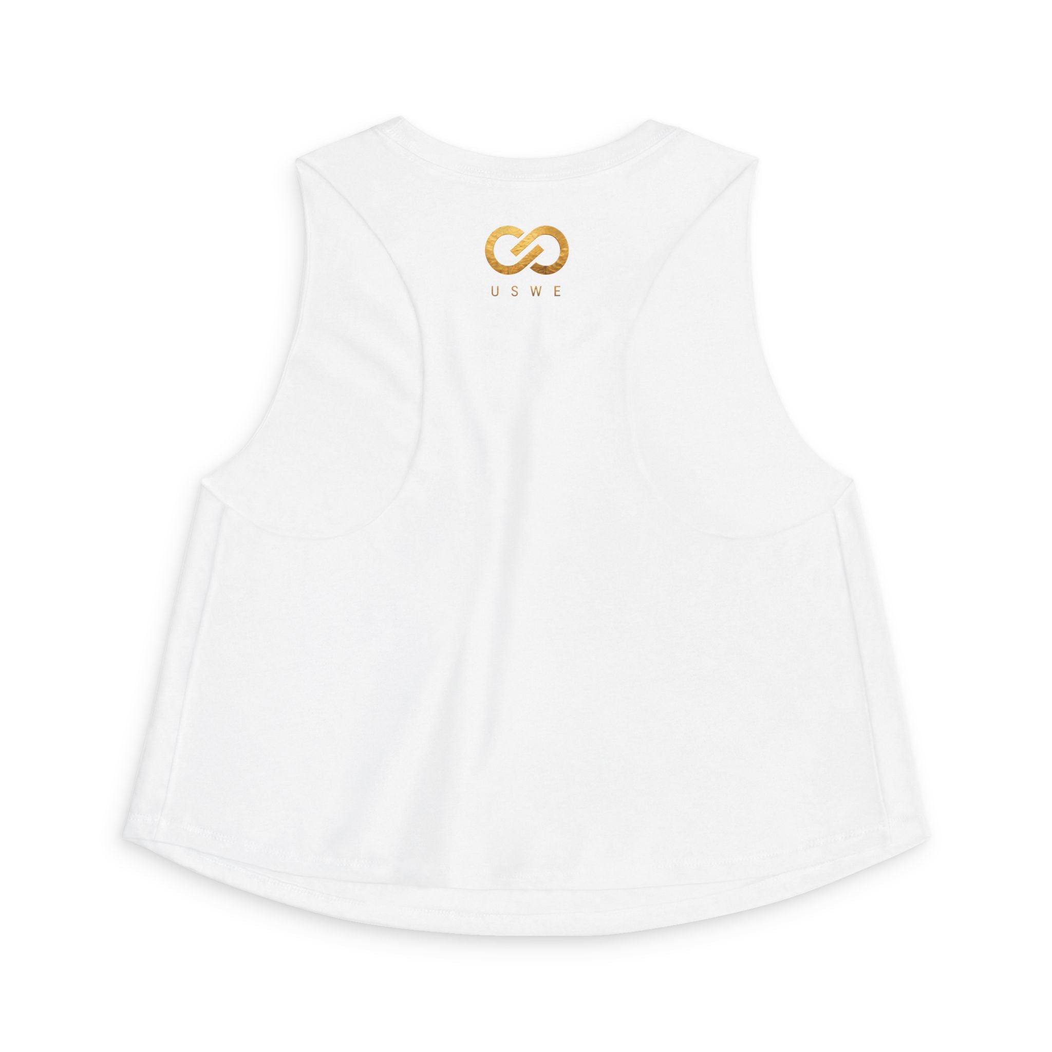 In Us We Trust Crop Top - Gold Infinity Link Women's Tank