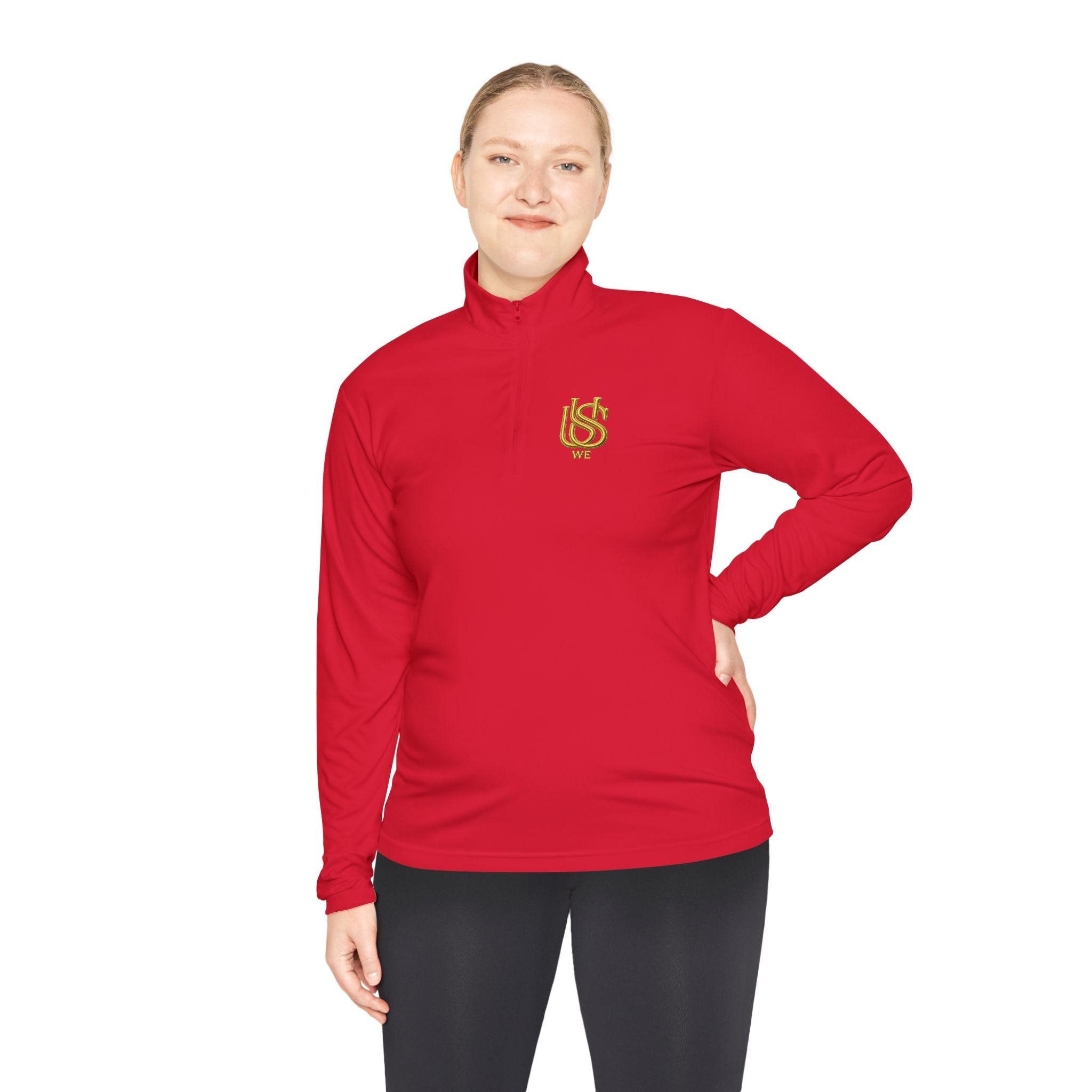 Gold USWE Logo Quarter-Zip Pullover