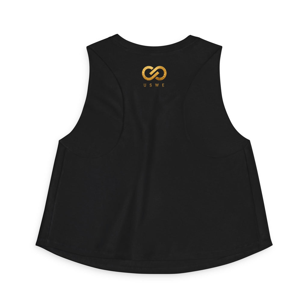 In Us We Trust Crop Top - Gold Infinity Link Women's Tank