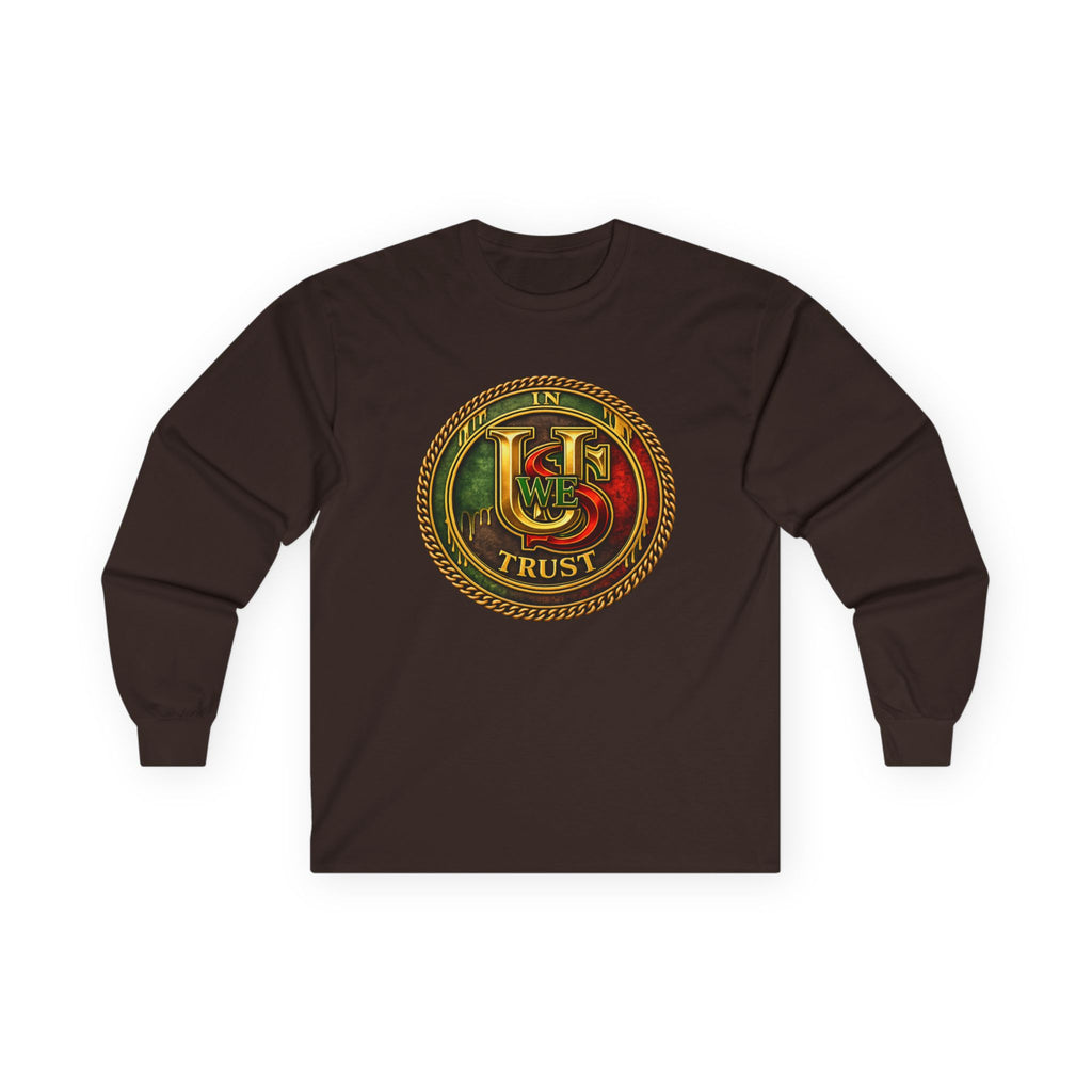In USWE Trust Coin Graphic Long Sleeve Tee | Vintage Token Design